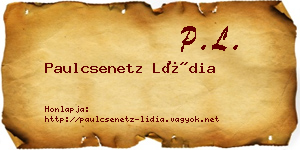 Paulcsenetz Lídia névjegykártya
